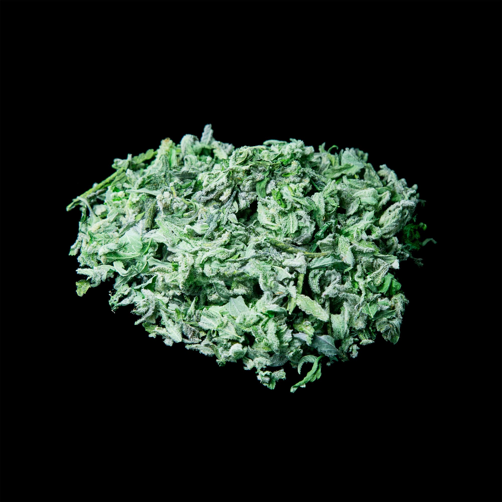 Falcanna cannabis sugar trim, trichome-intact hand-trimmed leaves, pesticide-free, Olympic Peninsula Washington